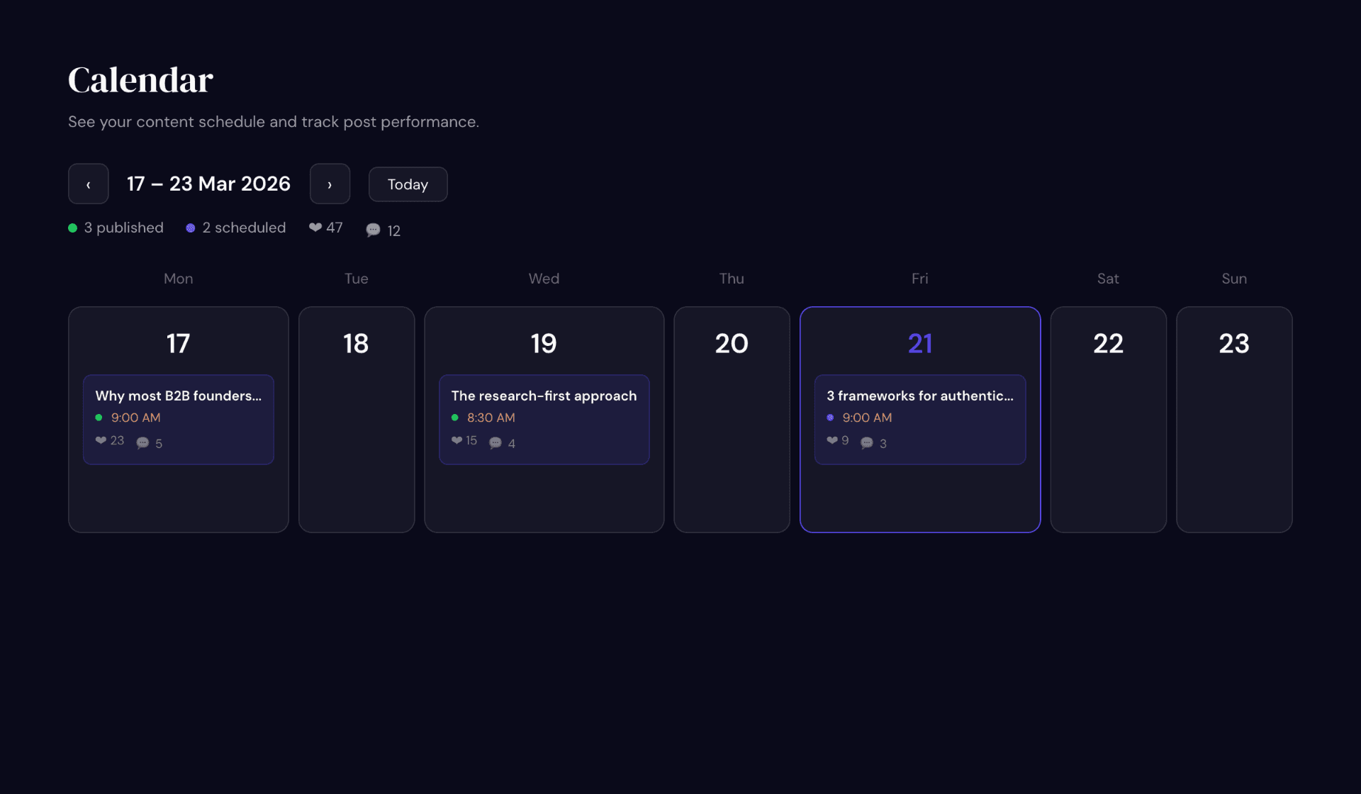 Schedule and track